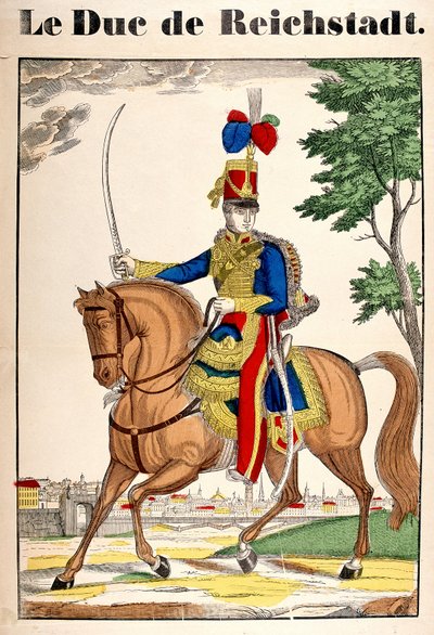 Porträtt av hertigen av Reichstadt, Napoleon II, son till kejsar Napoleon I (1769-1821). Bild på Epinal av French School