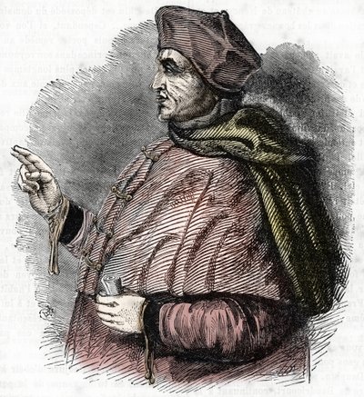 Porträtt av Eveque Pierre Cauchon (1371-1442) Utanordnare av Jeanne d