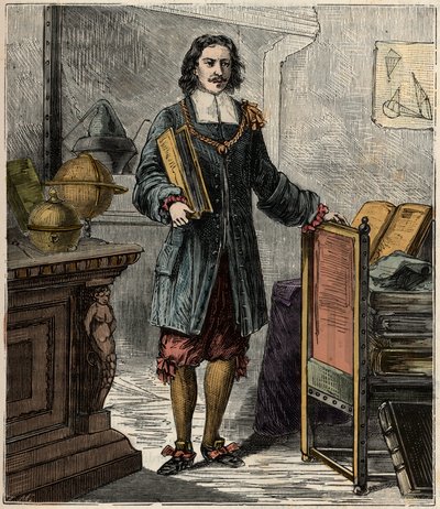 Porträtt av den tyske ingenjören och fysikern Otto von Guericke (1602-1686) - Porträtt av Otto von Guericke (Otto de Guericke av French School