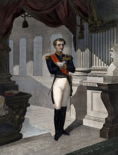 Porträtt av kungen av Rom Napoleon II, hertig av Reichstadt (1811-1832) son till kejsar Napoleon I (1769-1821)” Gravyr av Pernel av French School