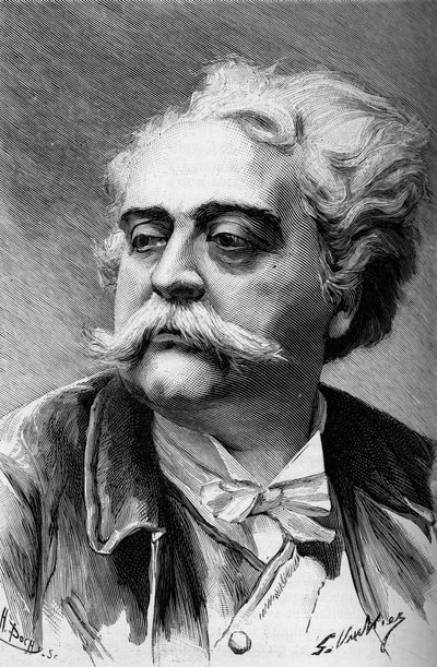 Porträtt av målaren och skulptören Albert Ernest Carrier Belleuse (1824-1887), i den lysande världen 1887. av French School