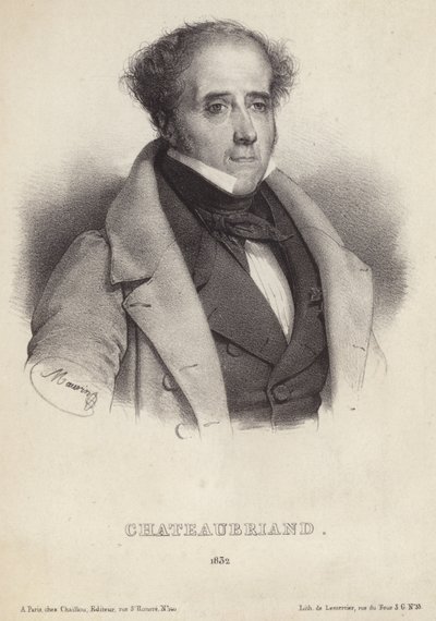 Porträtt av Viscount de Chateaubriand av French School