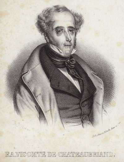 Porträtt av Viscount de Chateaubriand av French School
