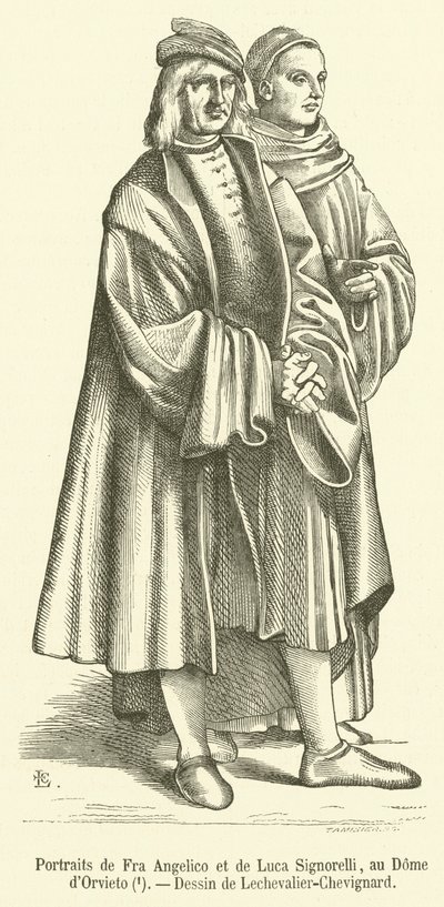 Porträtt av Fra Angelico et de Luca Signorelli, au Dome d