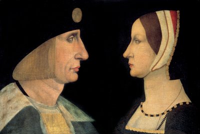 Porträtt av kung Ludvig XII (1462-1515) och Anne av Bretagne (1477-1514) drottning av Frankrike Anonym målning. 1500-talet. Sol. 0,31x0,49 m Chantilly, musée Conde. - Porträtt av kung Ludvig XII (1462-1515) och Anne av Bretagne (1477-1514), Frankrikes drot av French School