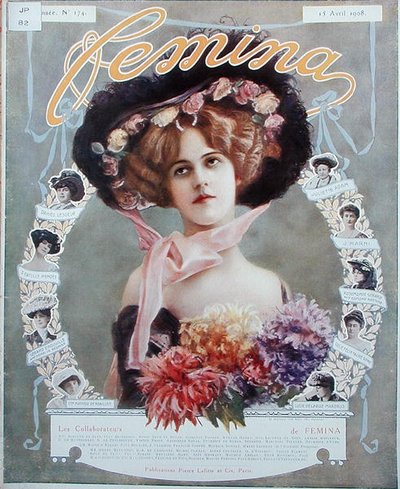 Porträtt av kvinnliga författare, från "Femina" av French School