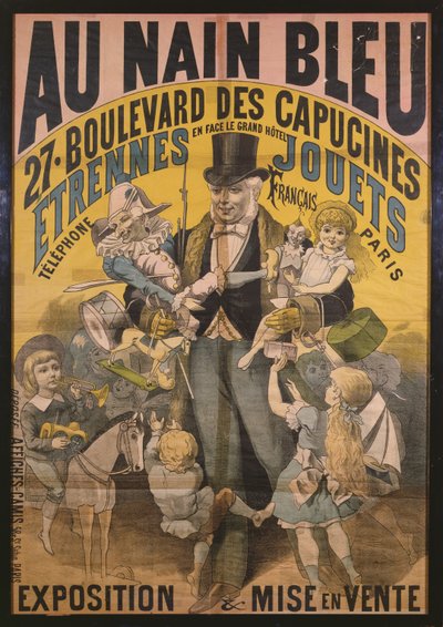 Affischreklam Au Nain Bleu, ca 1890 av French School