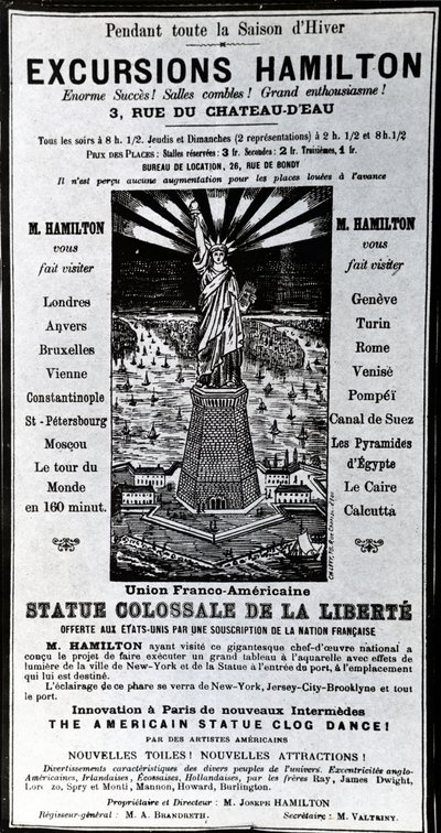 Affischreklam Utflykter Hamilton, c.1890 av French School