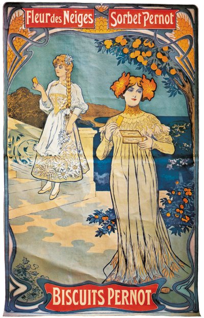 Affisch med reklam för Pernod-kex, 1897 av French School