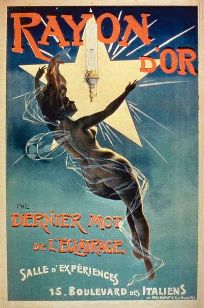 Affischreklam Rayon dOr Lighting, Paris av French School