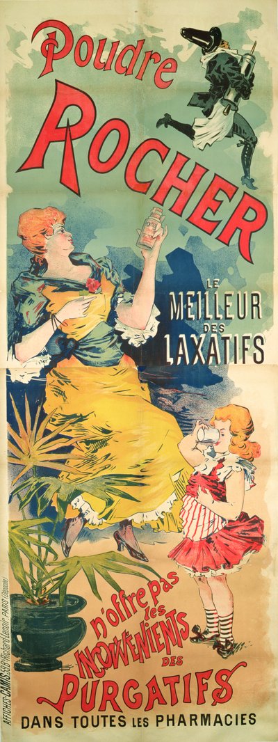 Affisch som annonserar Rocher Powder, The Best Laxative, c.1900 av French School