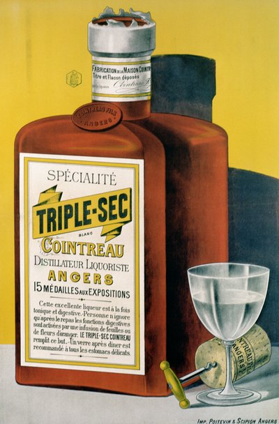Affischreklam Triple Sec Cointreau tillverkad i Angers av French School