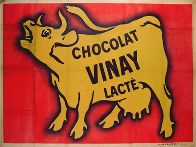 Affisch som reklamerar Vinay-choklad av French School