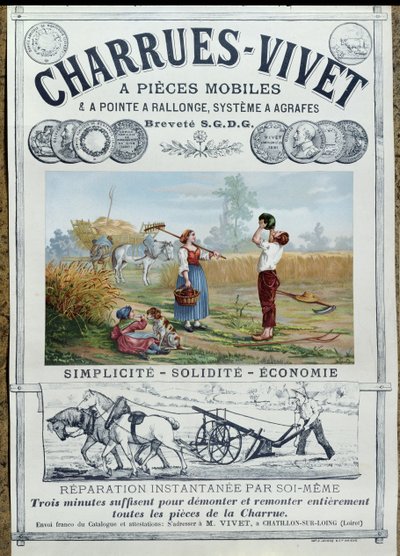 Affischreklam Live on Plows, c.1891 av French School