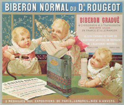 Affisch med reklam för en graderad flaska designad av Dr. Rougeot, 1887 av French School