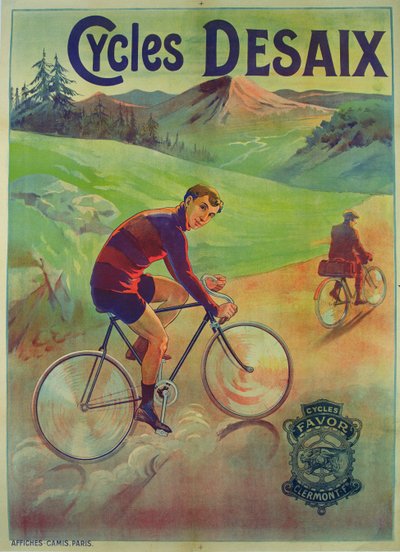 Affisch reklam cykler Desaix av French School
