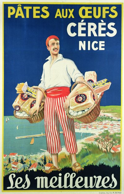 Affisch för reklampasta tillverkad av Ceres av French School