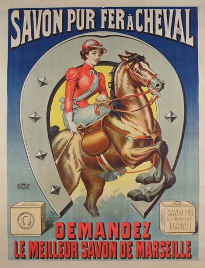 Affisch för Le Fer en cheval tvål av French School
