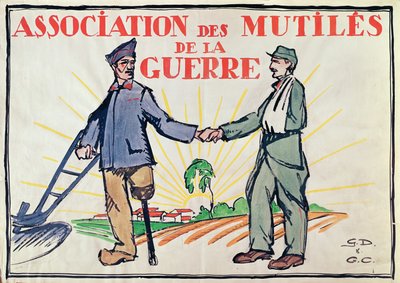 Affisch för Association des Mutiles de la Guerre, c.1920 av French School
