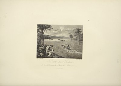 Posta brev i provinsen Jaen de Bracamoros, illustration från "Views of the Cordilleras and Monuments of the Ursprungsbefolkning i Amerika" av Alexander von Humboldt och Aime Bonpland av French School