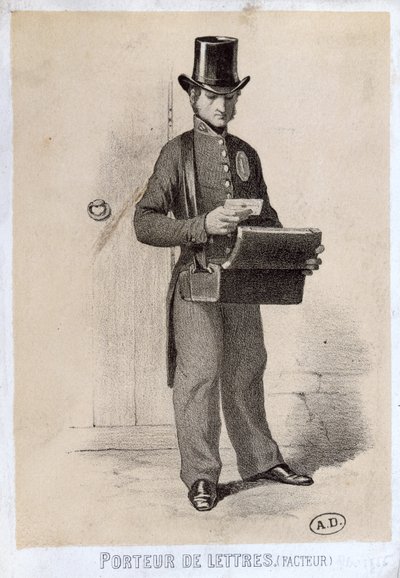 Brevbärare, c.1865 av French School