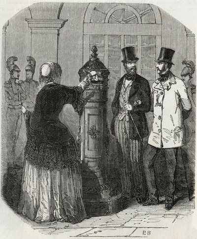 Inlägg: ny brevlåda - Gravyr i "Tableau-de-Paris" av Edmond Texier 1852 av French School