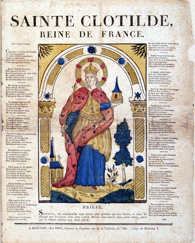 Bön till Saint Clotilde - bild av Epinal av French School