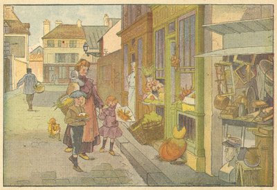 Festförberedelser (färg litho) av French School