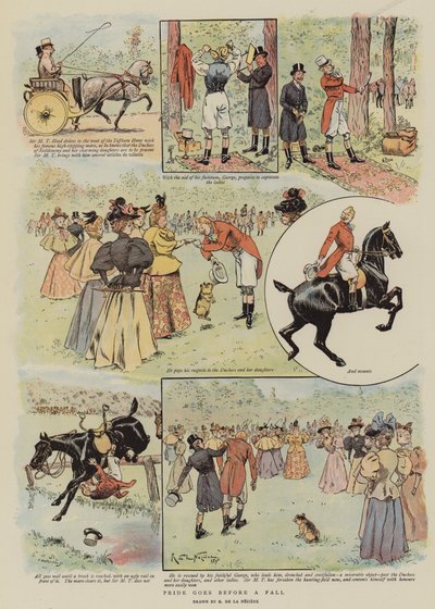 Stolthet går före en höst (chromolitho) av French School