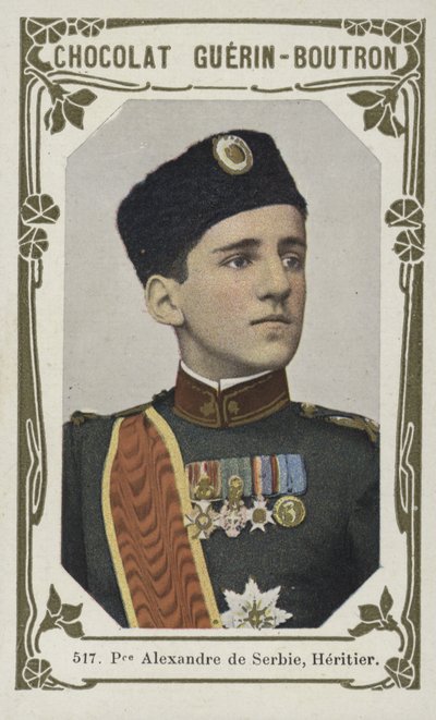 Prins Alexander av Serbien, arvtagare (färgad bild) av French School