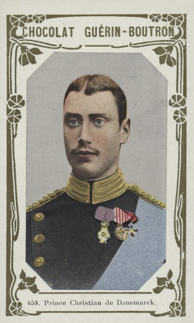 Prins Christian de Danemark (färgad bild) av French School