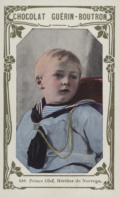 Prins Olaf, Heritier de Norvege (färgad bild) av French School