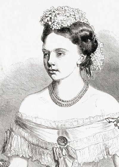 Prinsessan Frederica Wilhelmina Louise Elisabeth Alexandrine av Preussen, från LUnivers Illustré, 1866 av French School