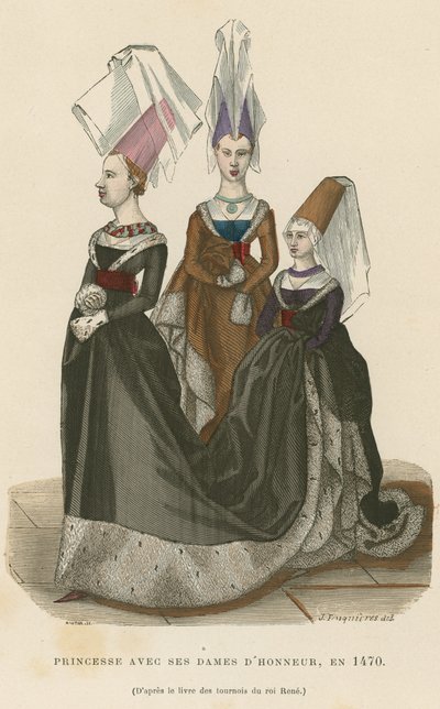 Prinsessan med sina hedersdamer, 1470 av French School