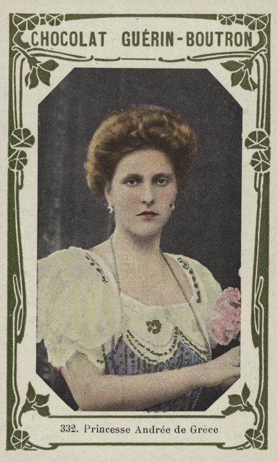 Prinsessan Andree av Grekland (färgad bild) av French School