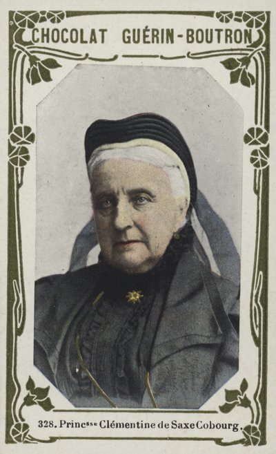 Prinsessan Clementine de Saxe Cobourg (färgad bild) av French School