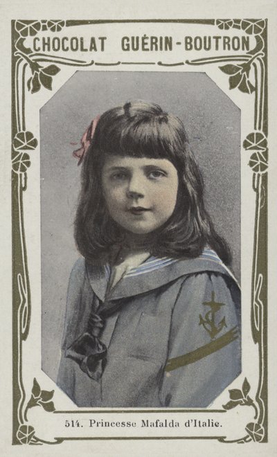 Prinsessan Mafalda av Italien (färgad bild) av French School
