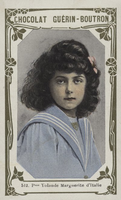Prinsessan Yolande Marguerite av Italien (färgad bild) av French School