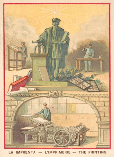 Utskrift (chromolitho) av French School