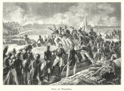 Capture of the Trocadero (gravyr) av French School