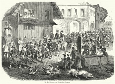 Procession av Gustav Struve och tyska republikaner, revolutionen 1848 av French School