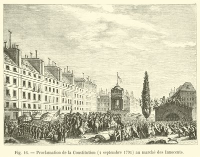 Konstitutionens kungörelse, 4 september 1791, vid de oskyldigas marsch av French School