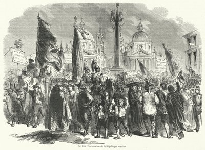 Proklamationen av den romerska republiken, Italien, 9 februari 1849 av French School