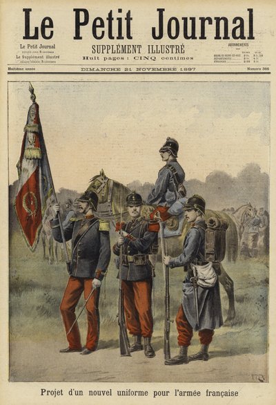 Föreslog ny uniform för den franska armén, 1897 av French School
