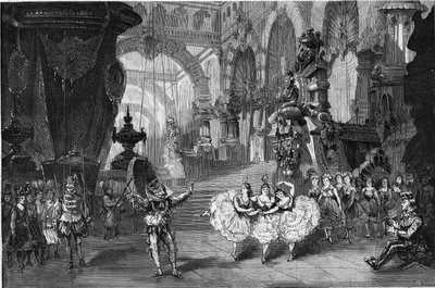 Puppet Show (representation av Askungen) ger till Theatre Miniature av French School