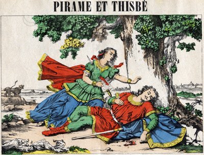 Pyramus (Pirame) och Thisbe, berättelse om Ovidius i "" Metamorfoserna". av French School