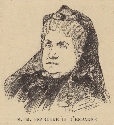 Drottning Isabella II av Spanien av French School
