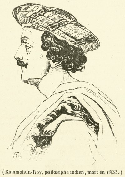 Rammohun-Roy, indisk filosof, dog 1833 (gravyr) av French School