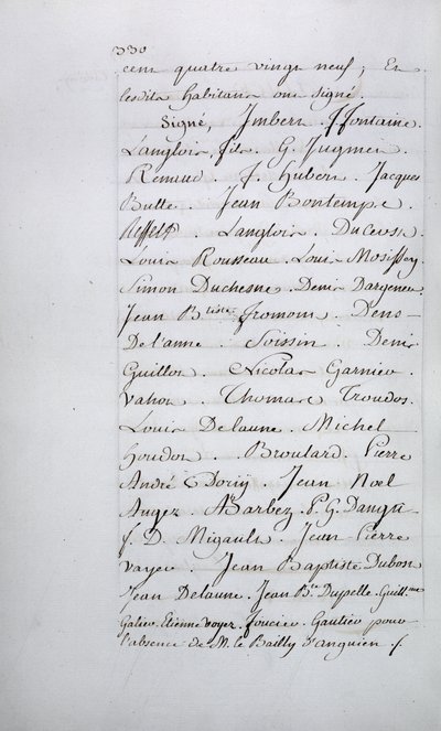 Register över klagomål från Taverny församling, sida 330 med namnteckningar, april 1789 av French School