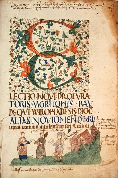 Register över Picardnationens överläggningar vid universitetet i Paris: Val av en upphandlare. 1473-83 (vellum) av French School